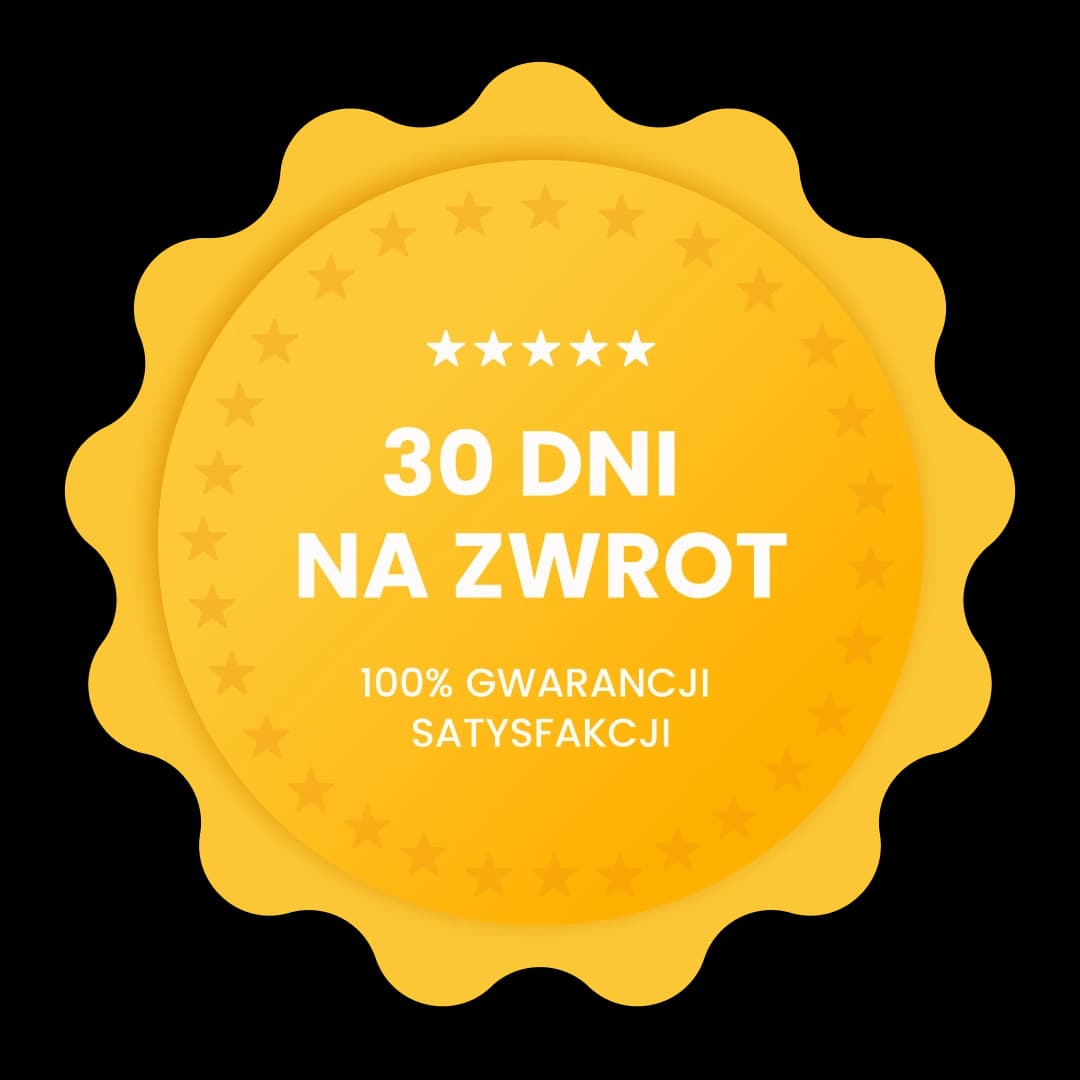 Pieczęć gwarancji zwrotu — 100% gwarancja satysfakcji, 30 dni na zwrot