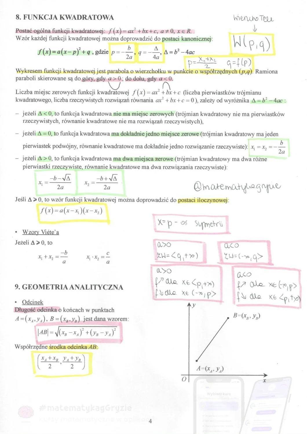 Obrazek dla artykułu pod tytułem Notatki z matematyki na egzamin ósmoklasisty i brakujące wzory w tablicach maturalnych