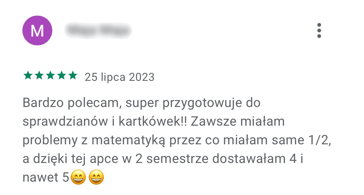 Opinia rodzica: z 1 i 2 na 4 i 5 dzięki aplikacji