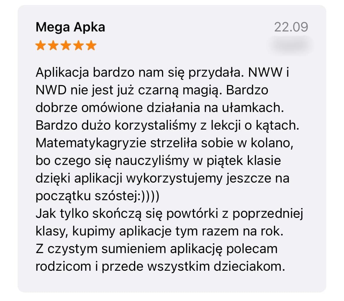 Opinia rodzica: NWW i NWD nie jest już czarną magią, fundamenty z klasy 5 procentują w 6