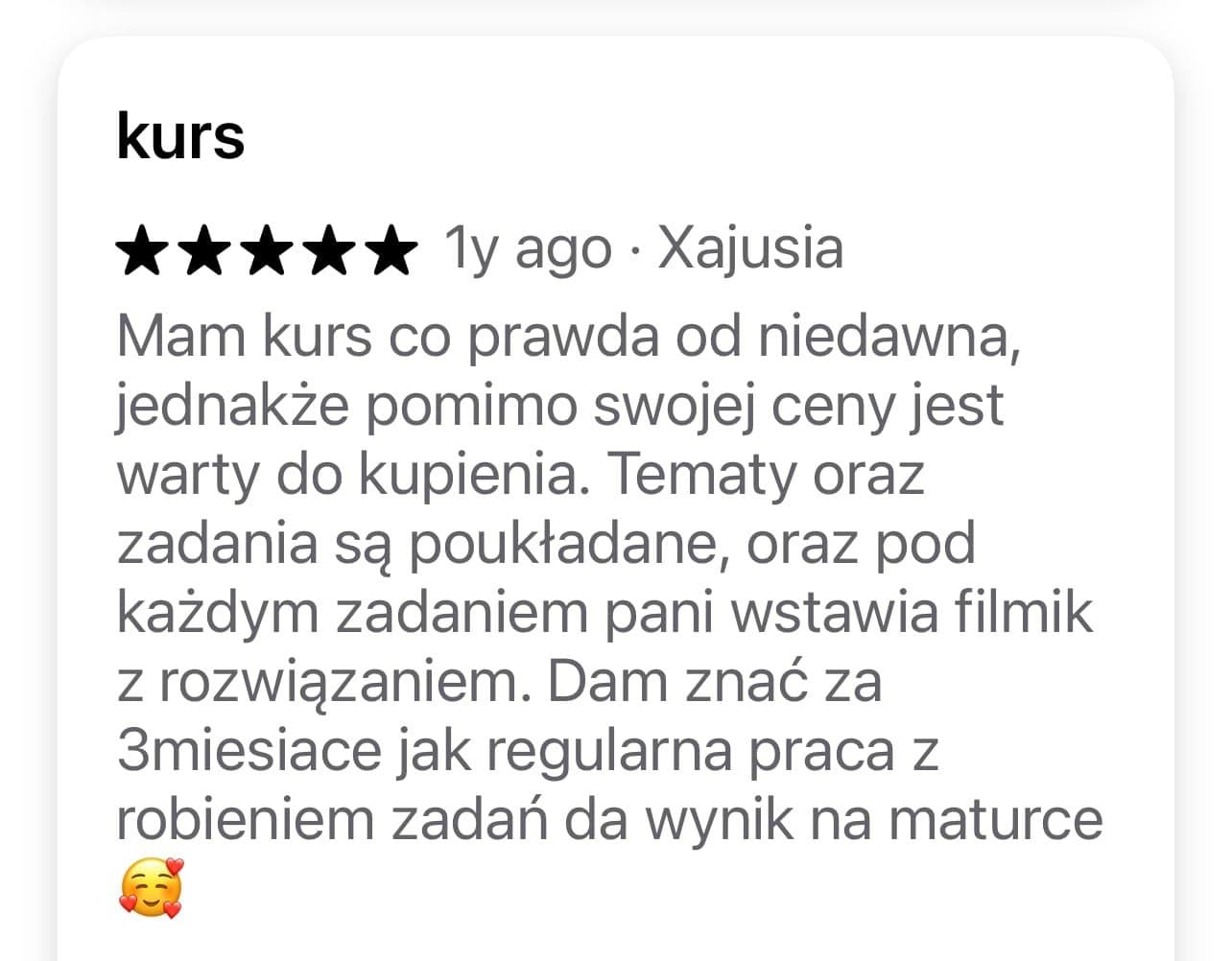 Student testimonial 1