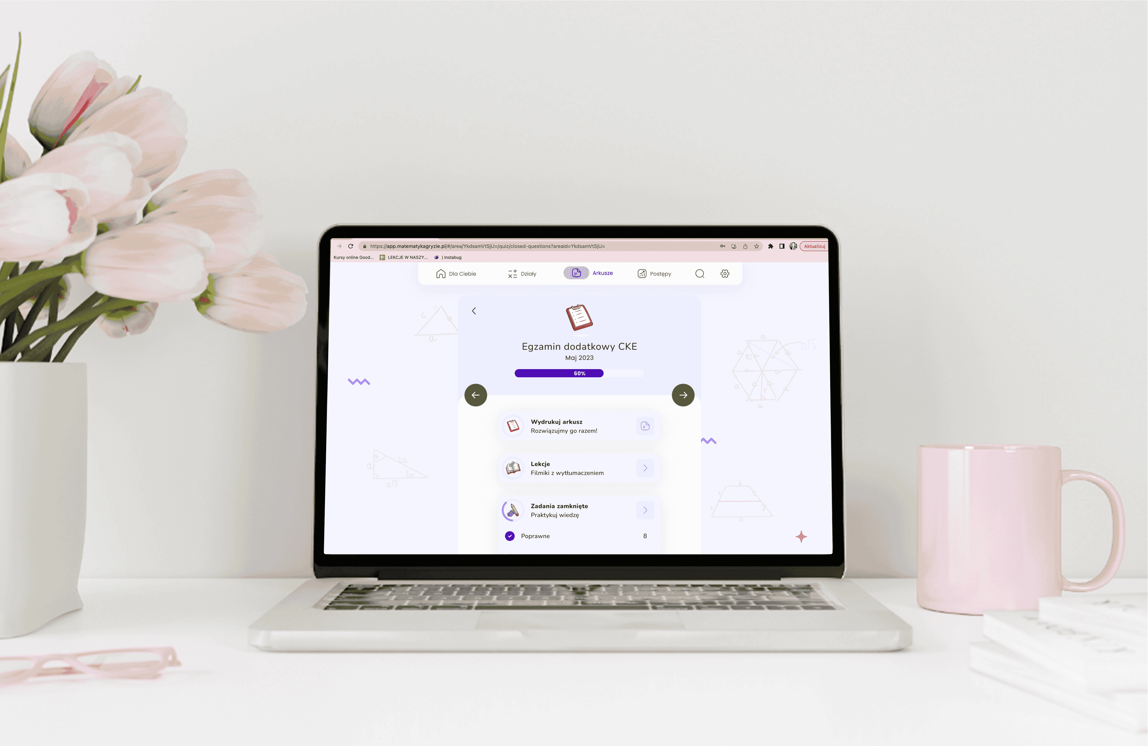 App screenshot showing progress