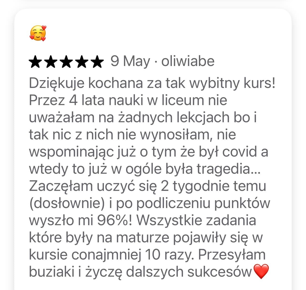 Student testimonial 8