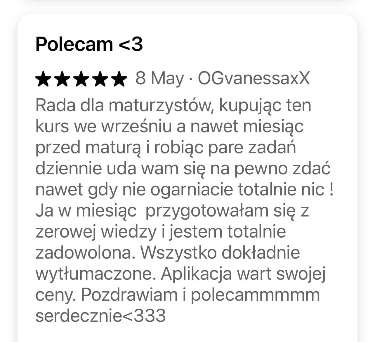 Student testimonial 6